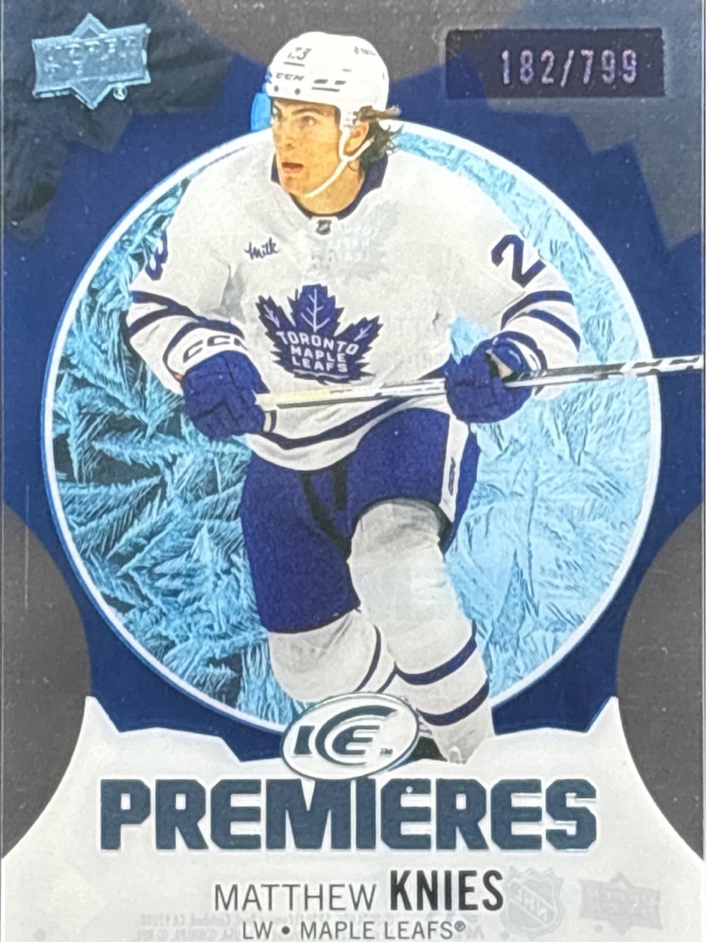 Upper Deck Ice Premieres Matthew Knies Trading Card - LE 182/799